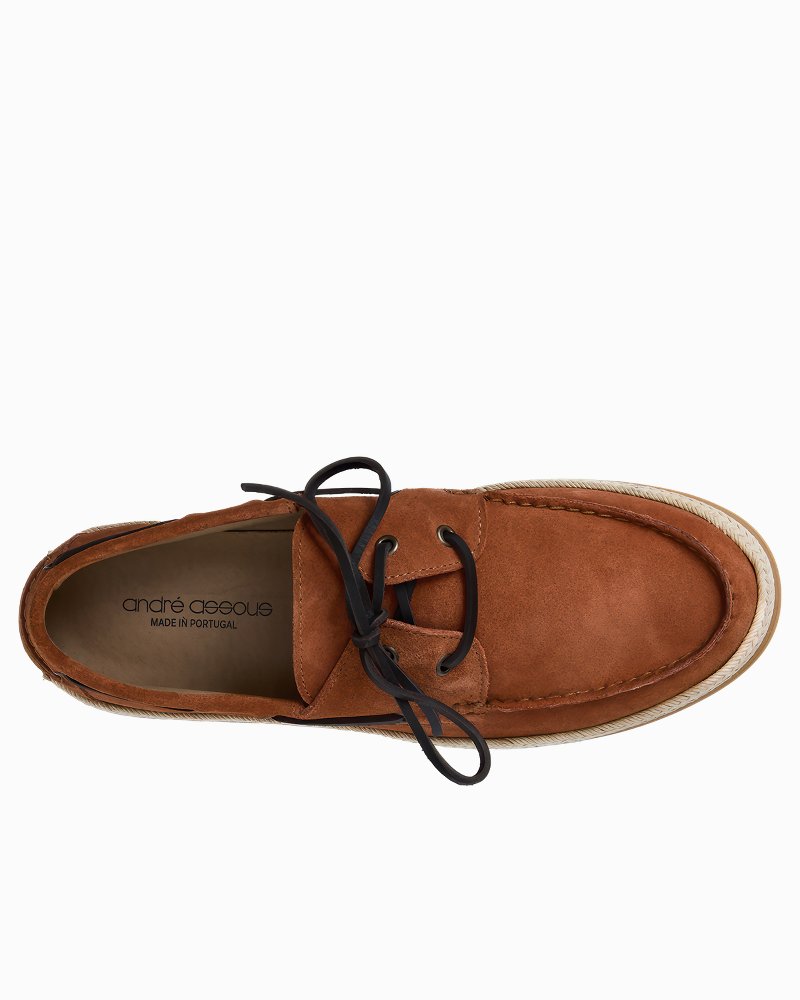 André Assous Allen Brick Suede Boat Shoes