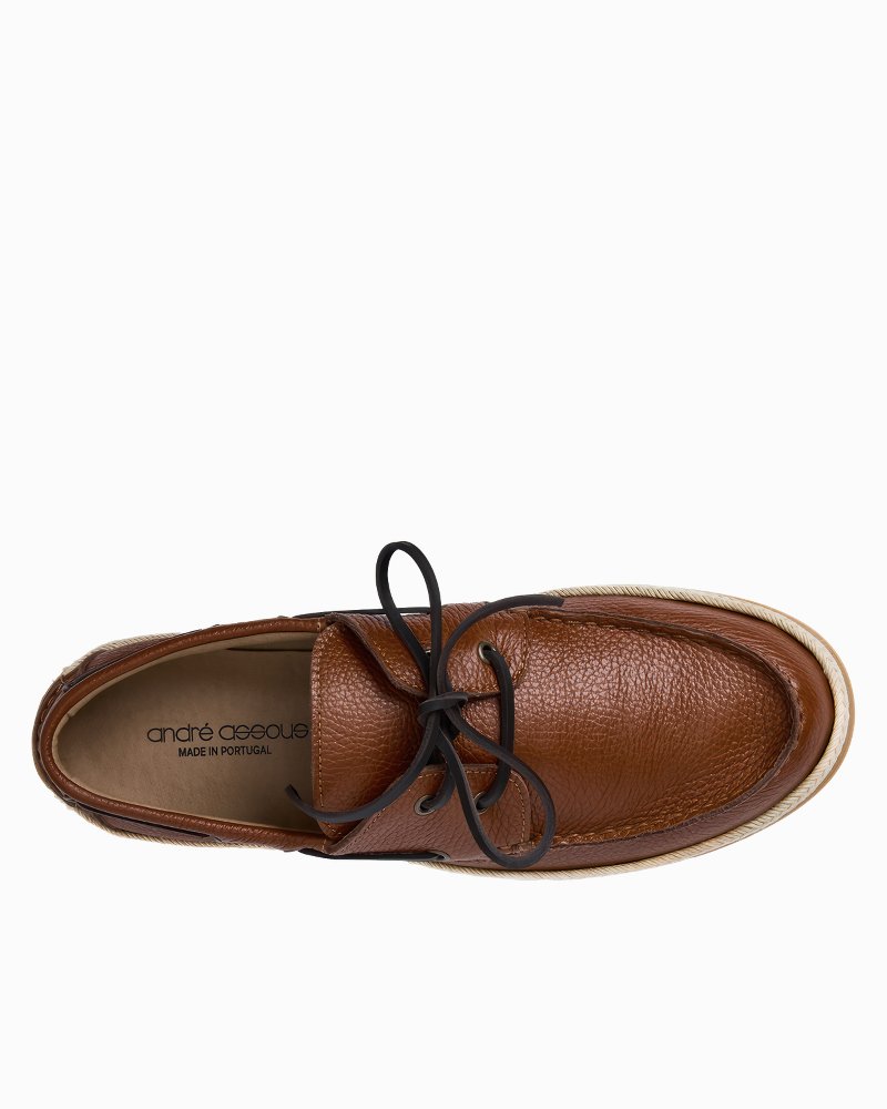 André Assous Allen Pebbled Leather Boat Shoes