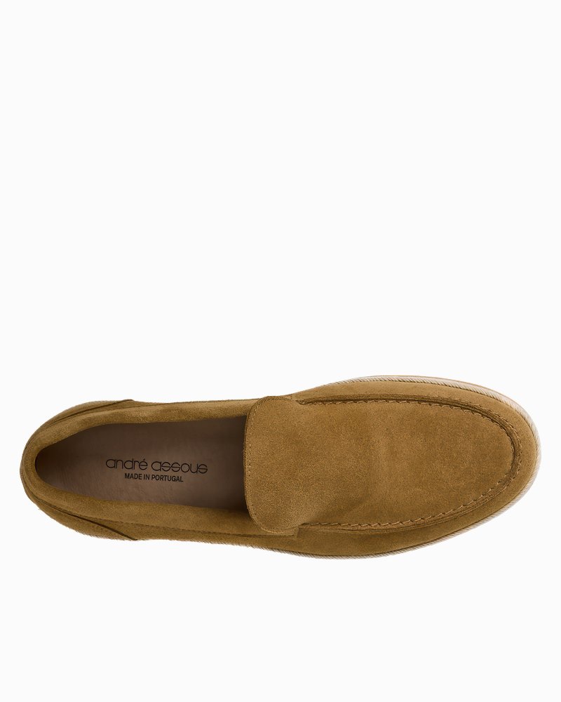 André Assous Angelo Cognac Suede Loafers