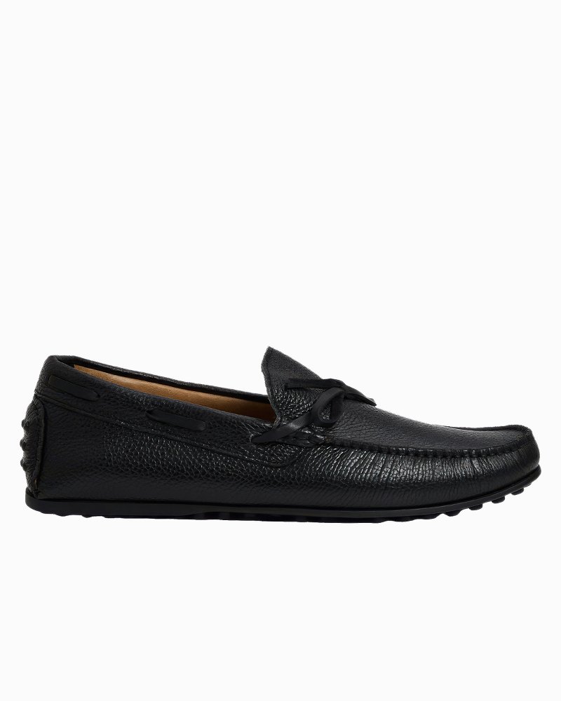 André Assous Gabe Black Tumbled Leather Loafers