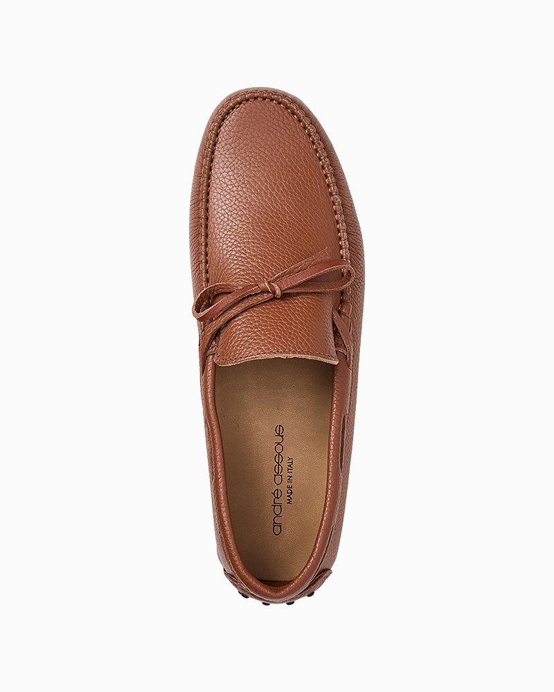 André Assous Gabe Cognac Tumbled Leather Loafers