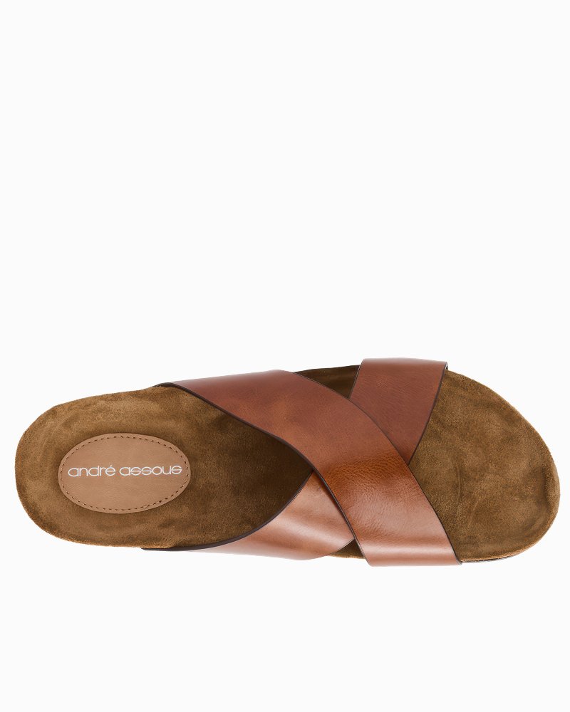 André Assous Max Cognac Leather Sandals