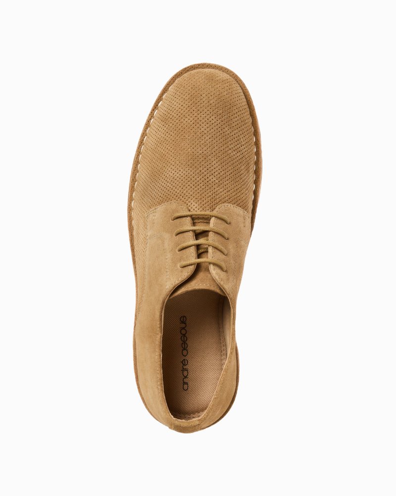 André Assous Pablo Beige Suede Derby Shoes