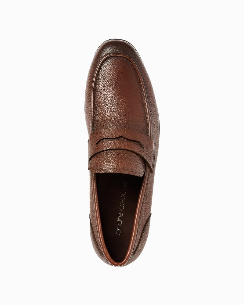 André Assous Thomas Cognac Leather Loafers