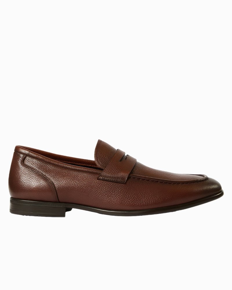 André Assous Thomas Cognac Leather Loafers