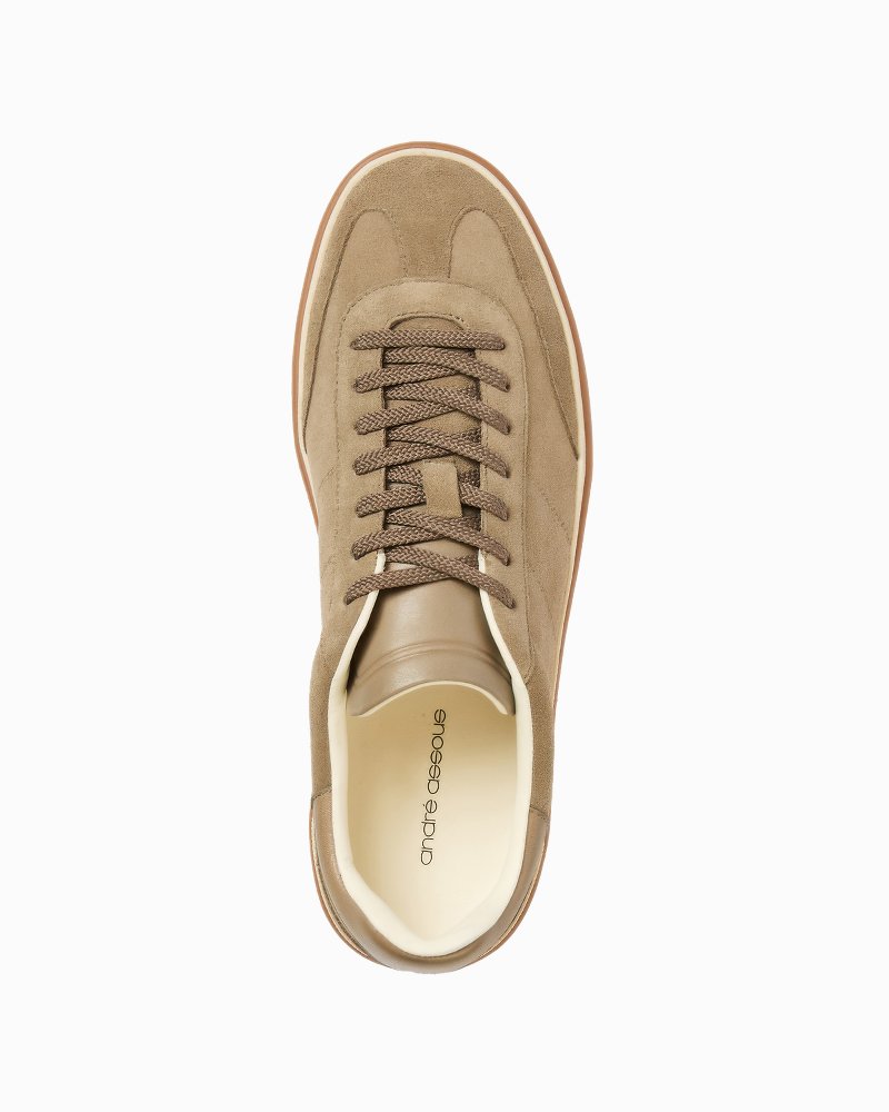 André Assous Xander Taupe Suede Lace-Up Sneakers