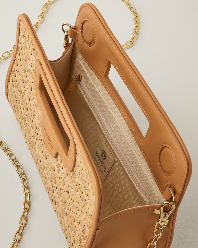 Rattan Coriander Crossbody Clutch