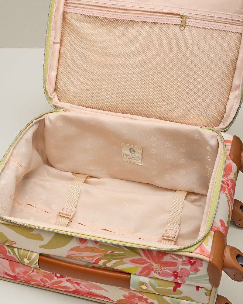 Green Tropical 20-Inch Expandable Rolling Suitcase