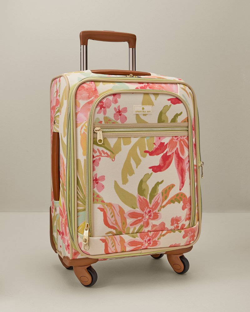 Green Tropical 20-Inch Expandable Rolling Suitcase