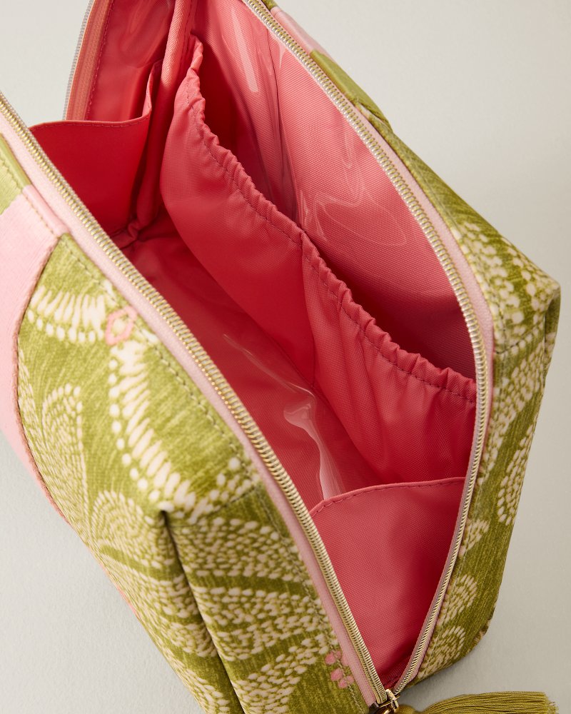 Green Palms Large Cosmetic Pouch