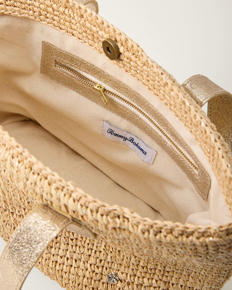 Small Big Sur Crochet Raffia Tote