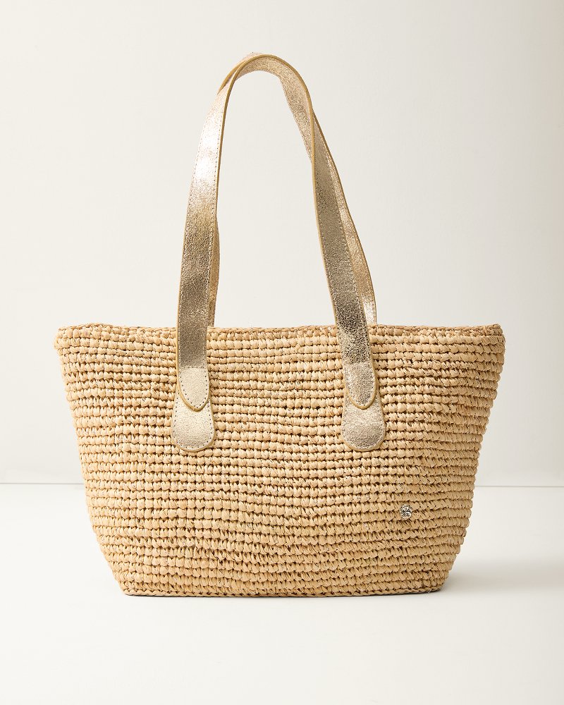 Small Big Sur Crochet Raffia Tote
