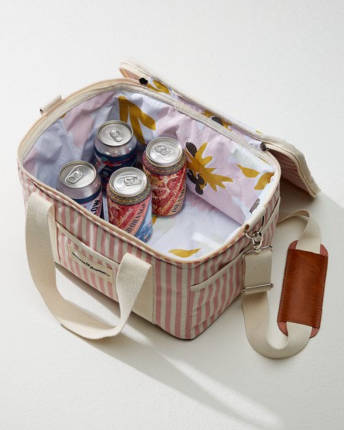 Pink Stripe Insulated Cooler