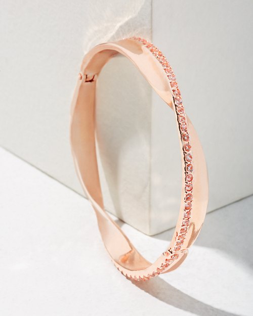 Rose Gold Twisted Crystal Bracelet