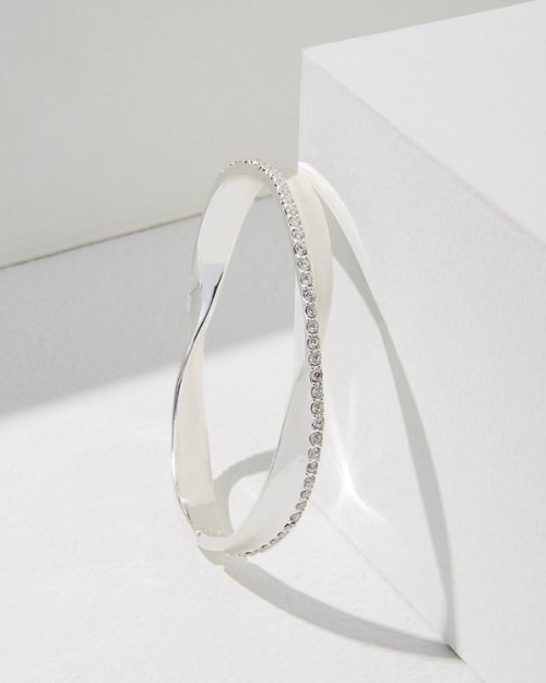 Silver Twisted Crystal Bracelet