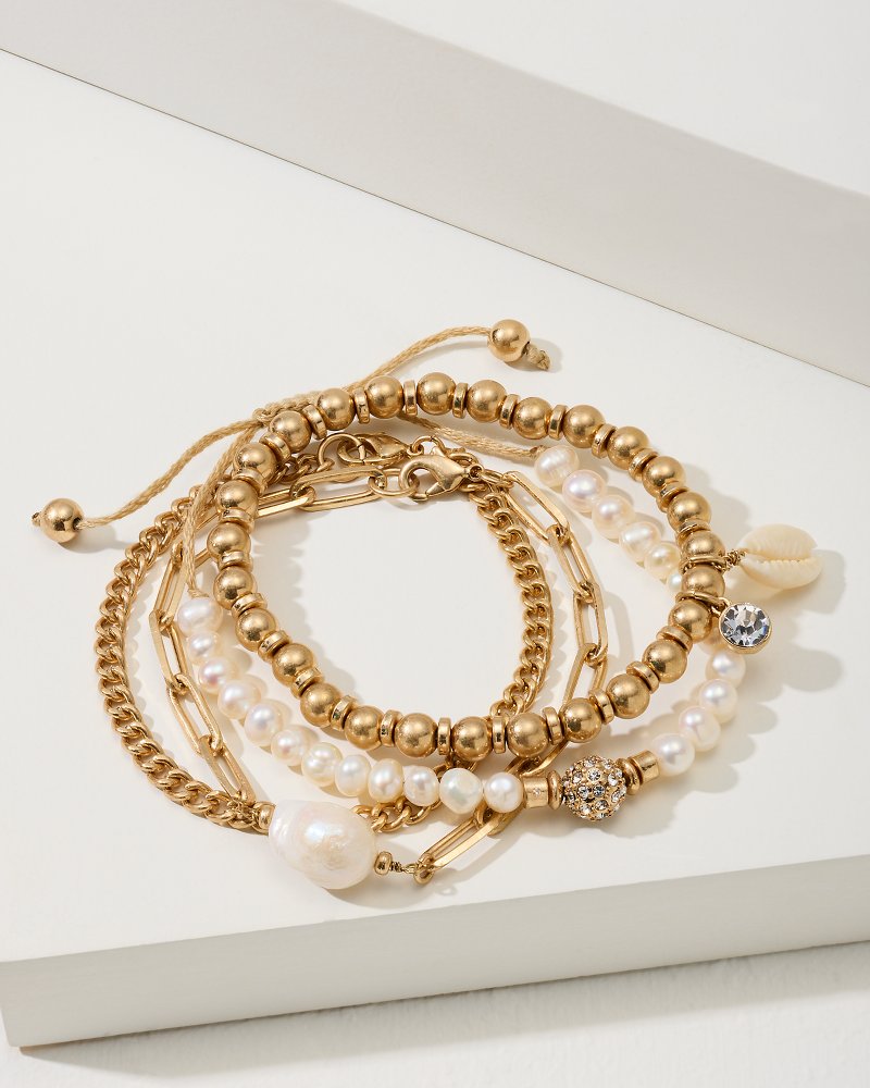Sunny Days Pearl & Charm Bracelet Set