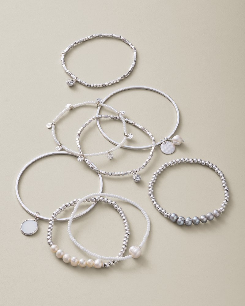 Silver Coast Beaded Bracelet Set