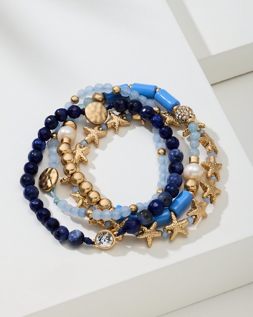 Lanai Sea Star & Quartz Stretch Bracelet Set