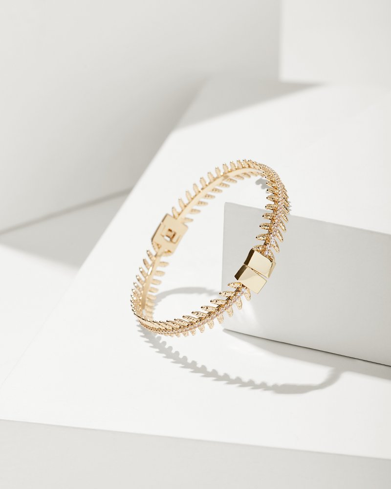 Palm Hibiscus Leaf Hinge Bracelet