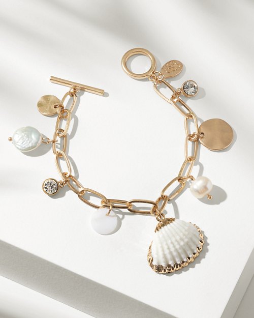Coastal Treasure Shell & Pearl Charm Bracelet