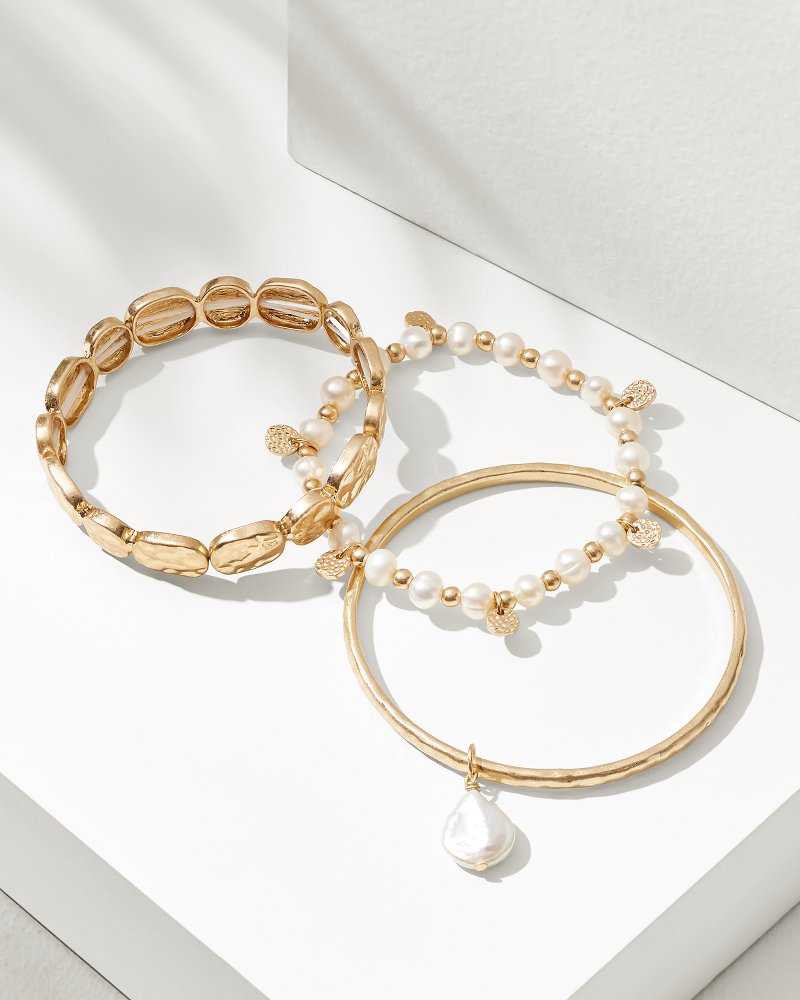 Pearl Island Bangle Bracelet Set