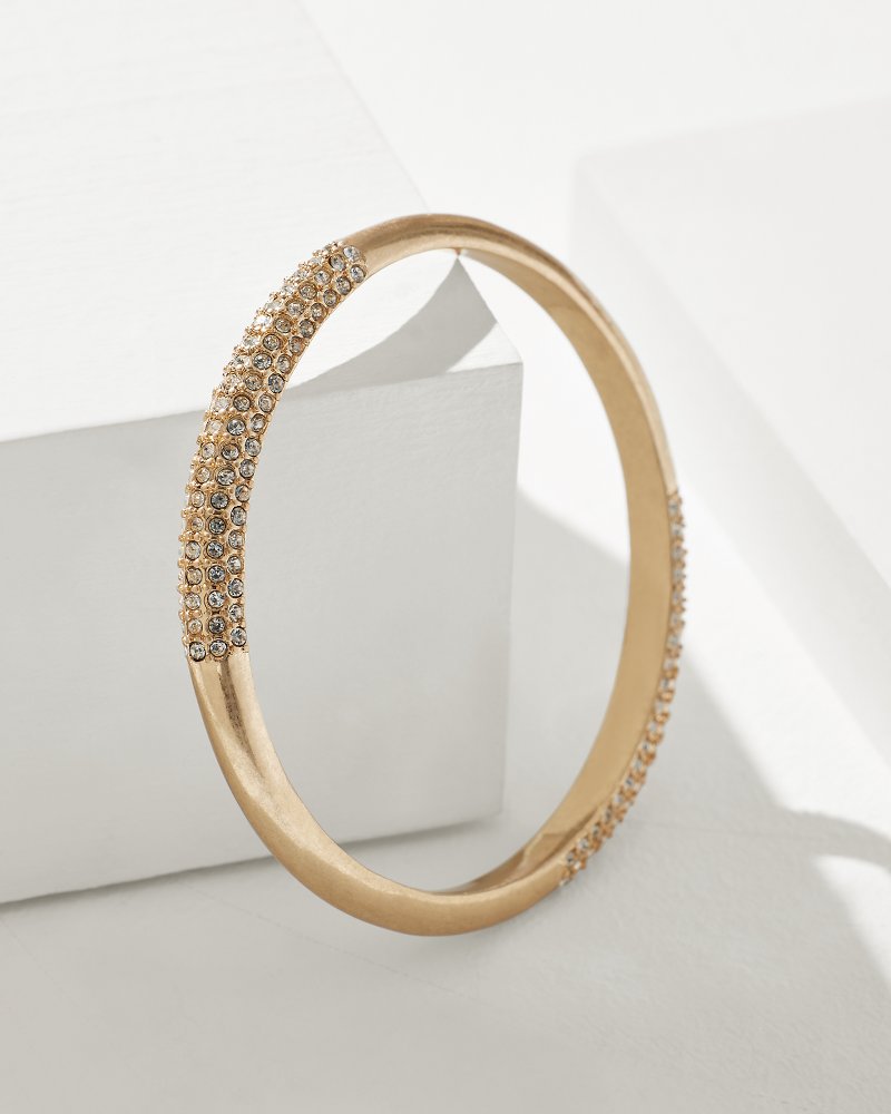 Sun-Kissed Sunrise Gold Pave Bangle