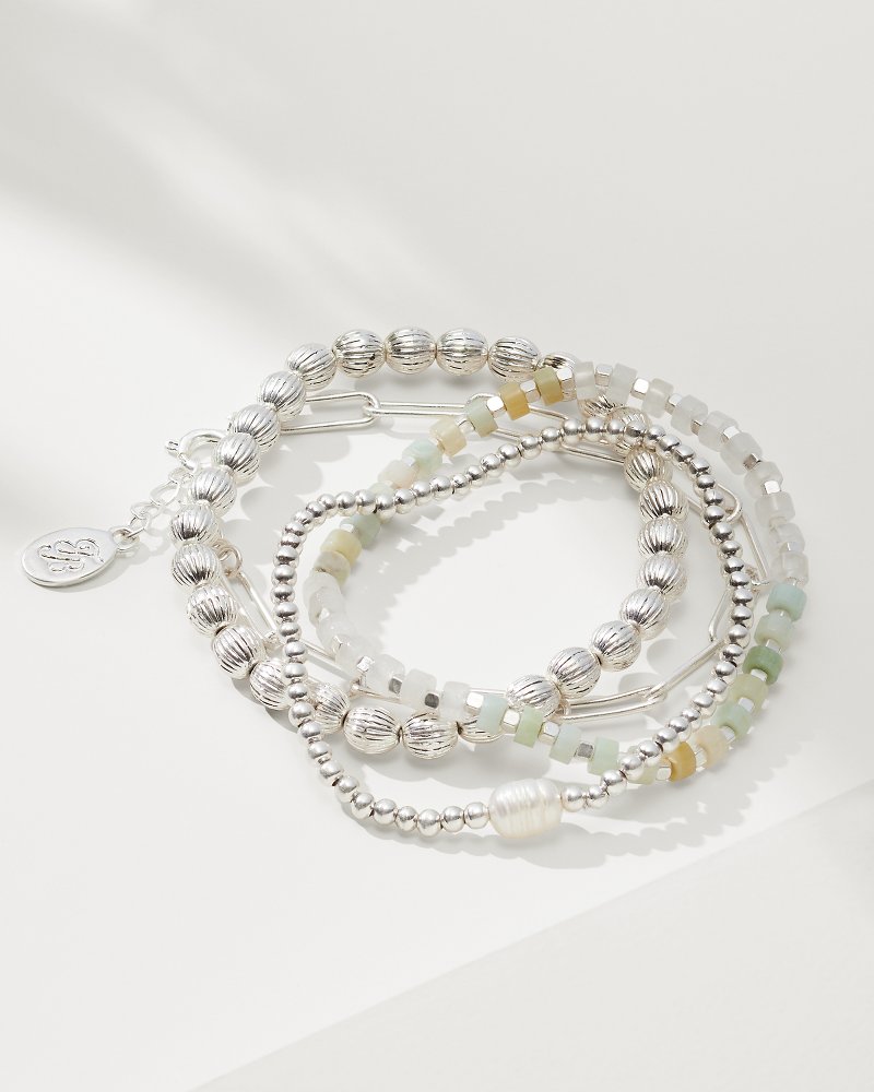 Tropical Oasis Beaded Stretch Bracelet Set