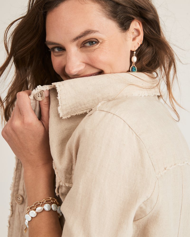Rose Coast Link & Pearl Bracelet Set