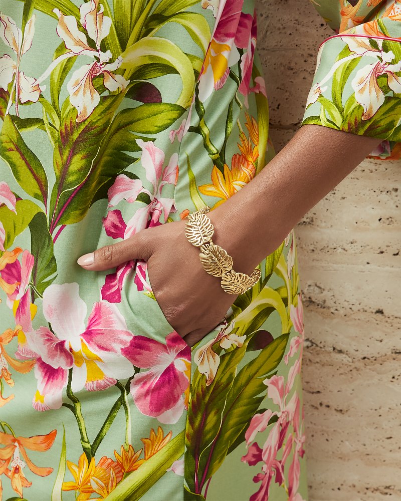 Tropical Blooms Monstera Stretch Bracelet