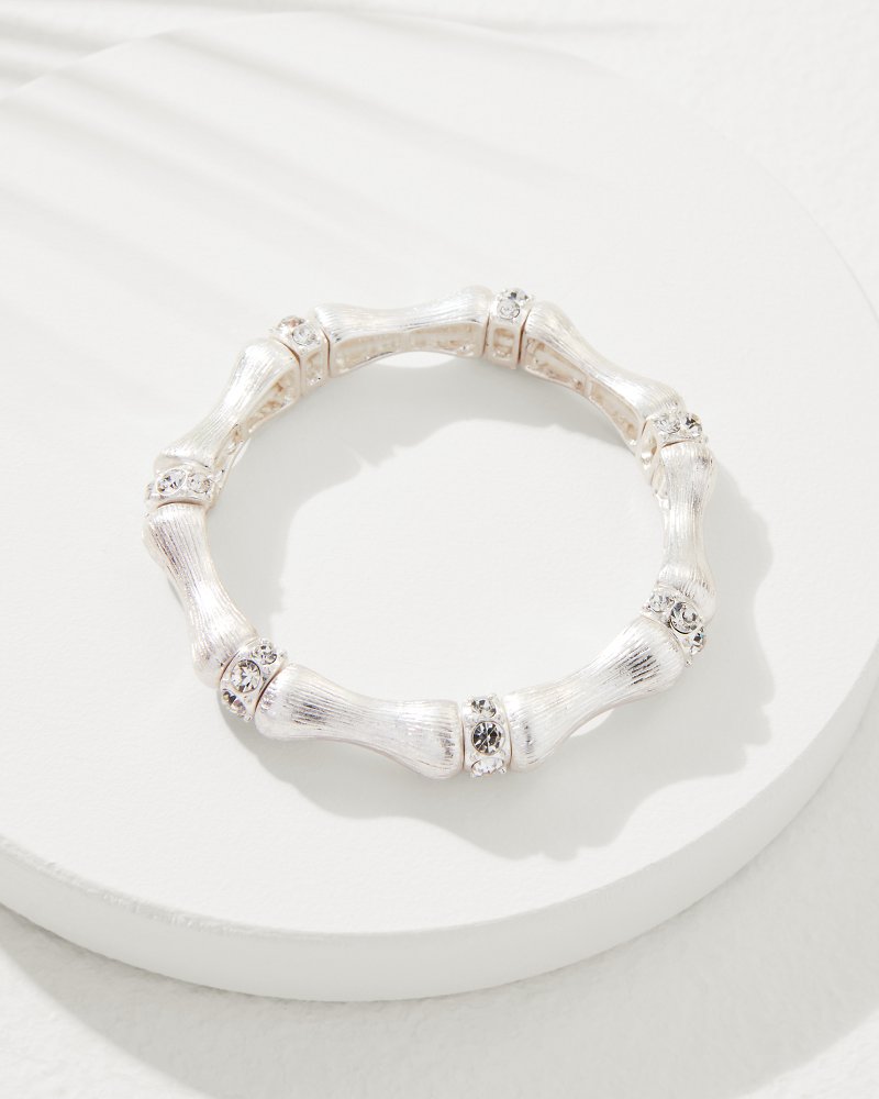 Oasis Essence Silver Bamboo Stretch Bracelet