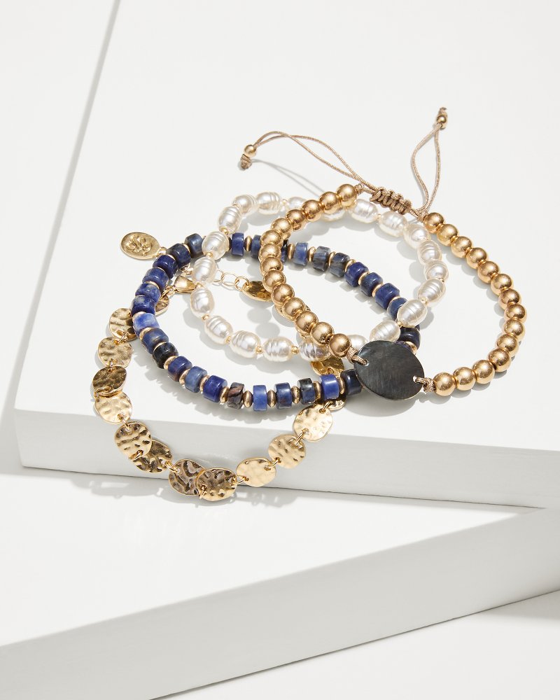 Indigo Shore Mixed Materials Bracelet Set