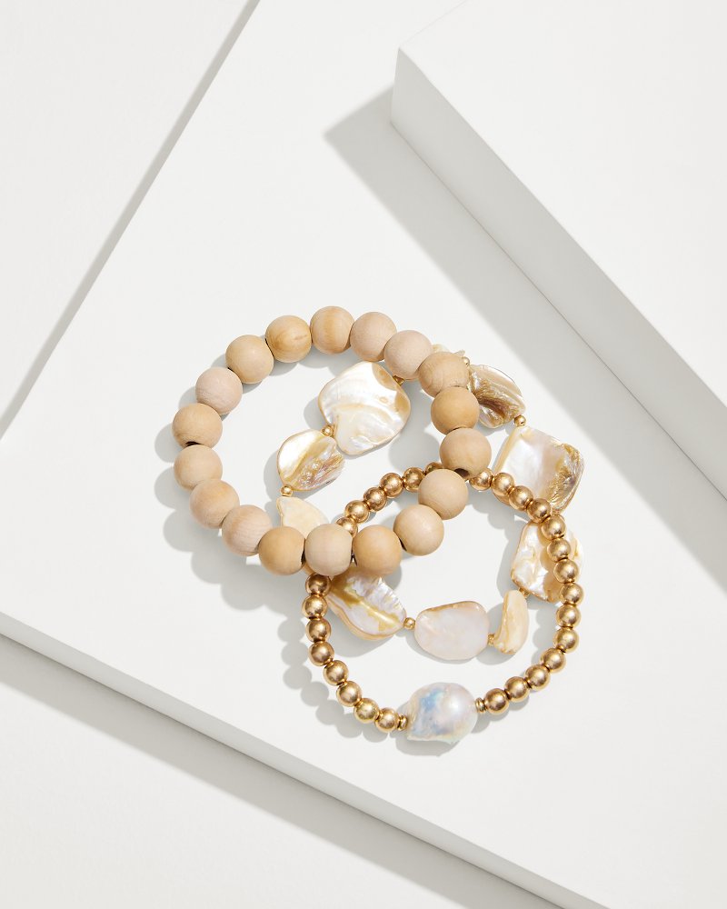 Indigo Shore Mother of Pearl & Shell Bracelet Set