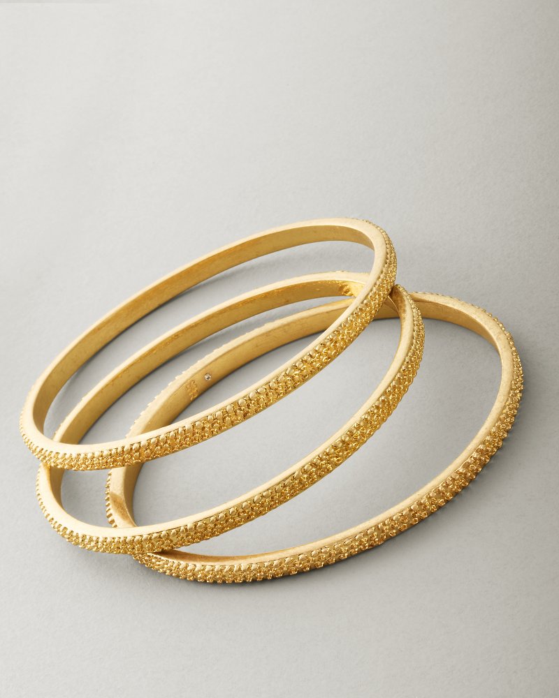 Sapphire Seas Textured Bangle Set