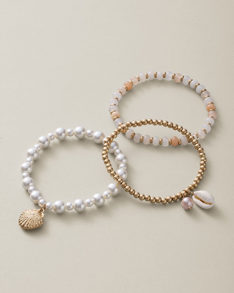 Rose Coast Mixed Material Stretch Bracelet Set