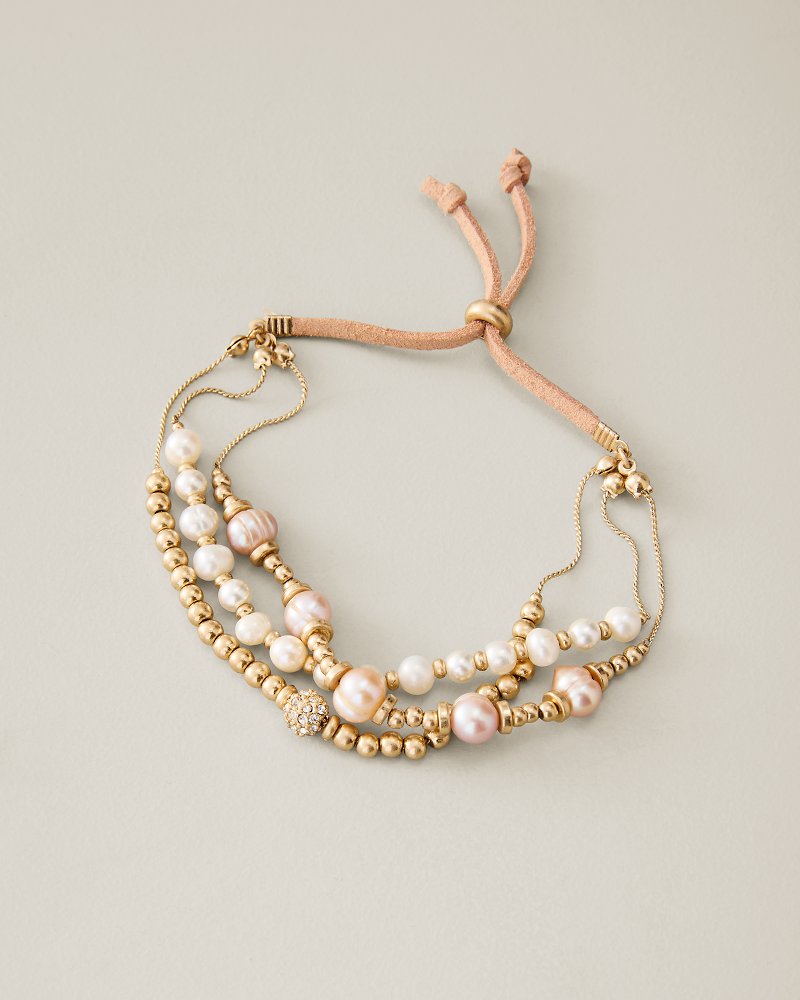 Gold Coast Pearl Multi-Row Pull-Tie Bracelet