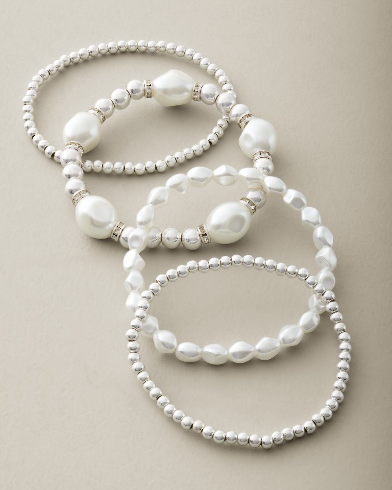 Silver Coast Pearl Stretch Bracelet