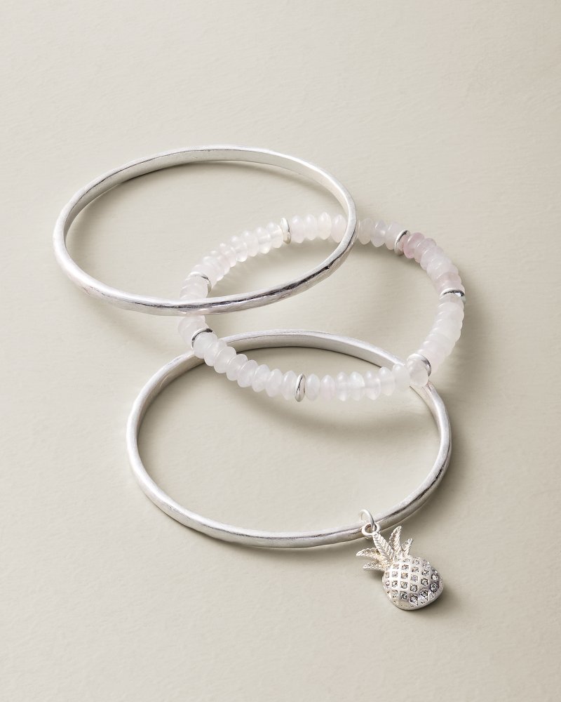 Island Essence Pineapple Charm Bracelet Set