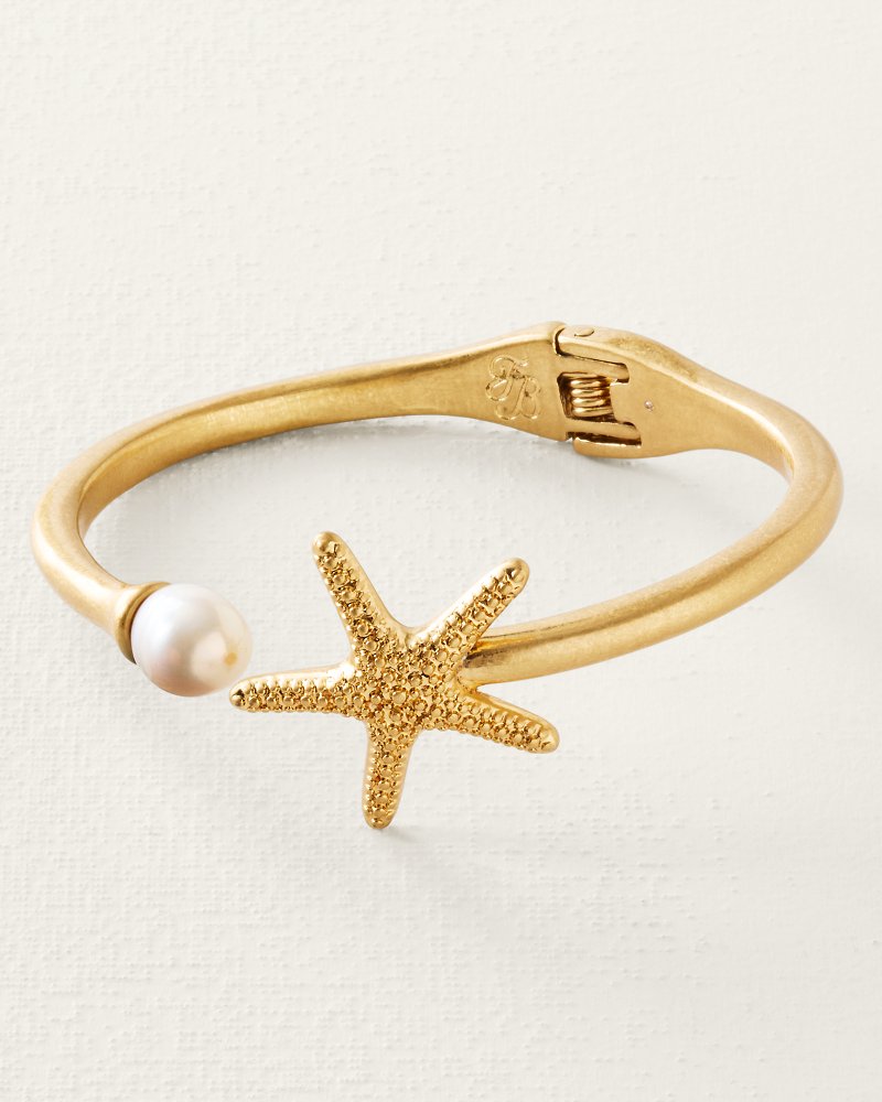 Harbor Glow Starfish Pearl Cuff Bracelet