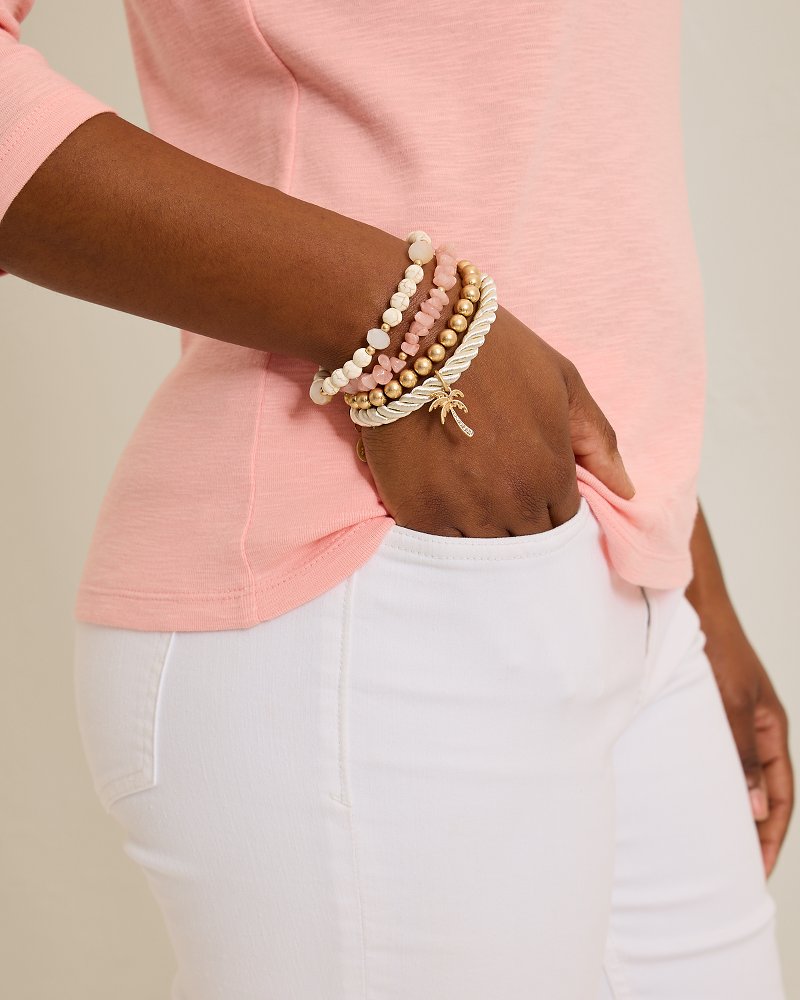 Sunset Tides Bead and Cord Bracelet Set