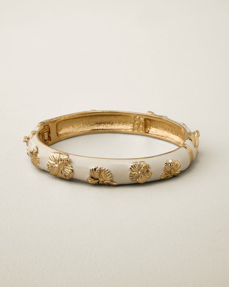 Marina Sol Hibiscus Gold-Tone Enamel Bracelet