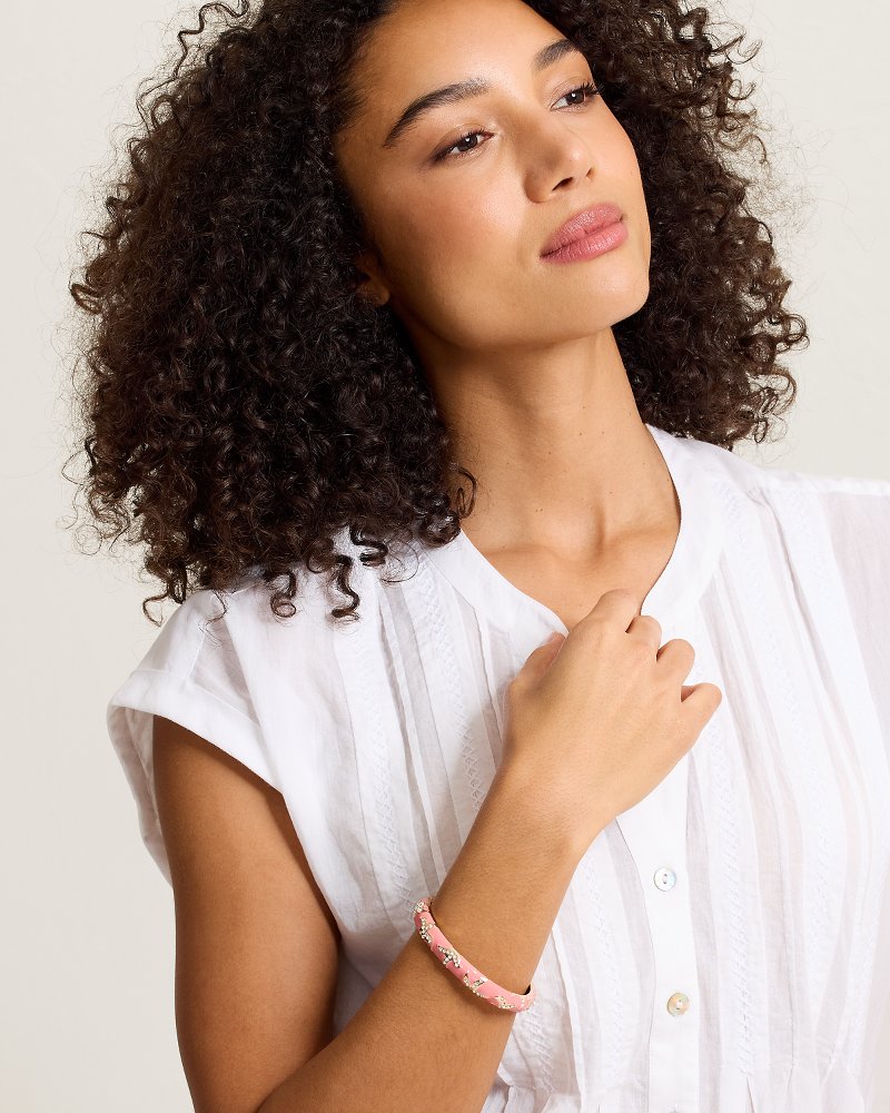 Harbor Glow Starfish Coral Enamel Bracelet