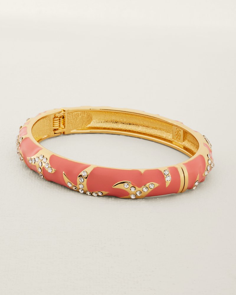 Harbor Glow Starfish Coral Enamel Bracelet