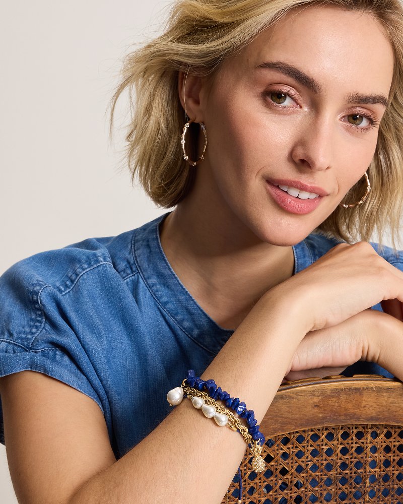 Terra Laguna Mixed Media Bracelet Set