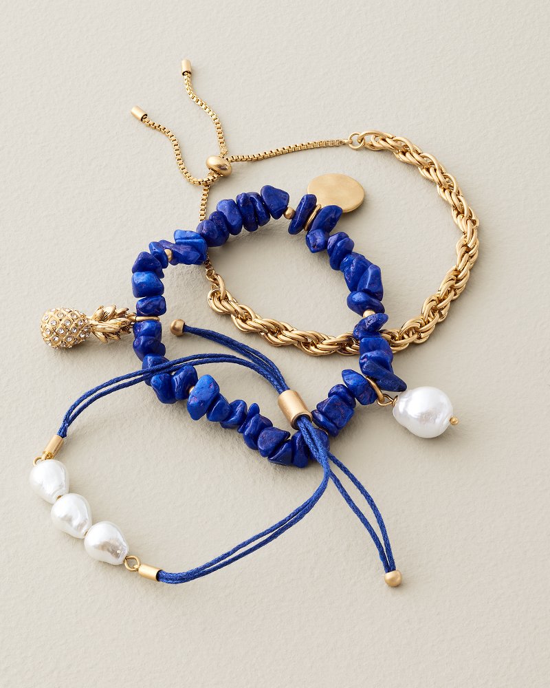 Terra Laguna Mixed Media Bracelet Set