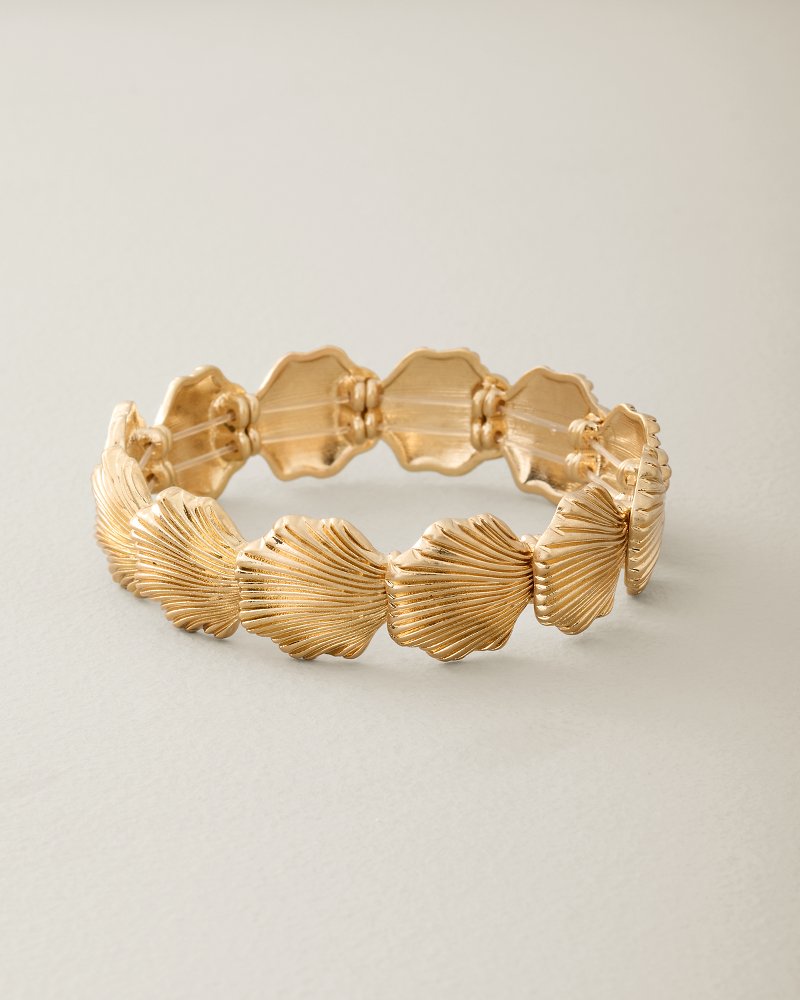 Ocean Blossom Metal Shell Stretch Bracelet