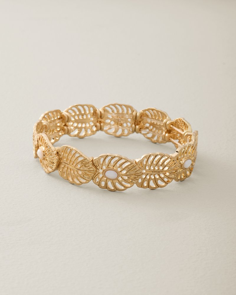 Ocean Blossom Monstera Stretch Bracelet