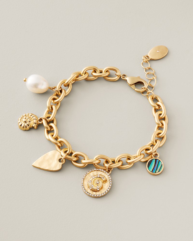 Coastal Heirloom Shell & Charm Chain Bracelet