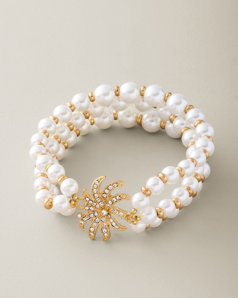 Coastal Heirloom Pearl Layered Stretch Bracelet