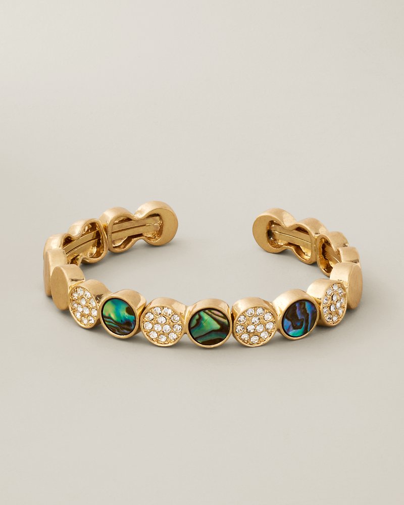 Coastal Heirloom Abalone and Pavé Cuff Bracelet