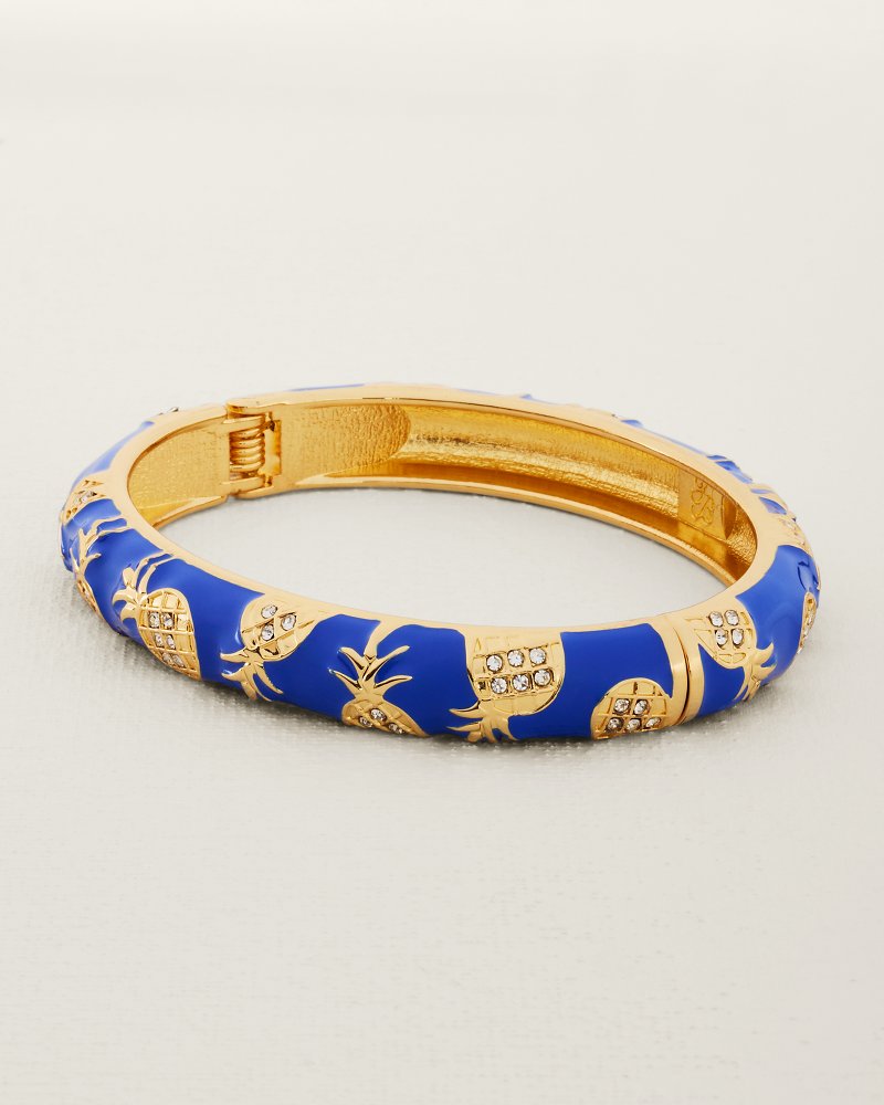 Harbor Glow Pineapple Blue Enamel Bangle